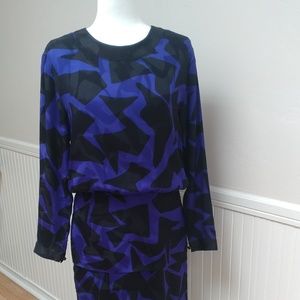 80s vintage long sleeve silk dress